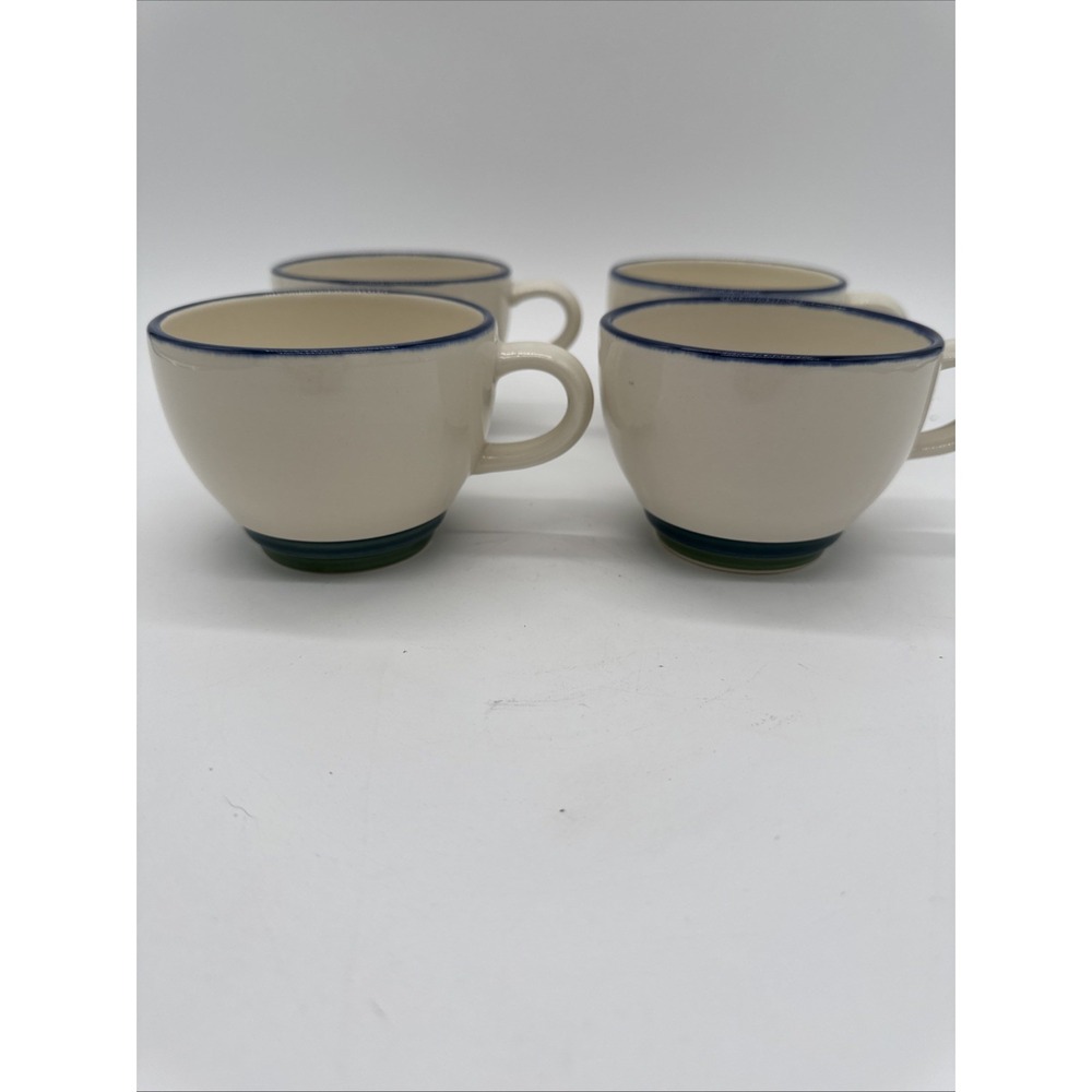 Lot of 4 Pfaltzgraff Ocean Breeze Cups Coffee‎ Mugs